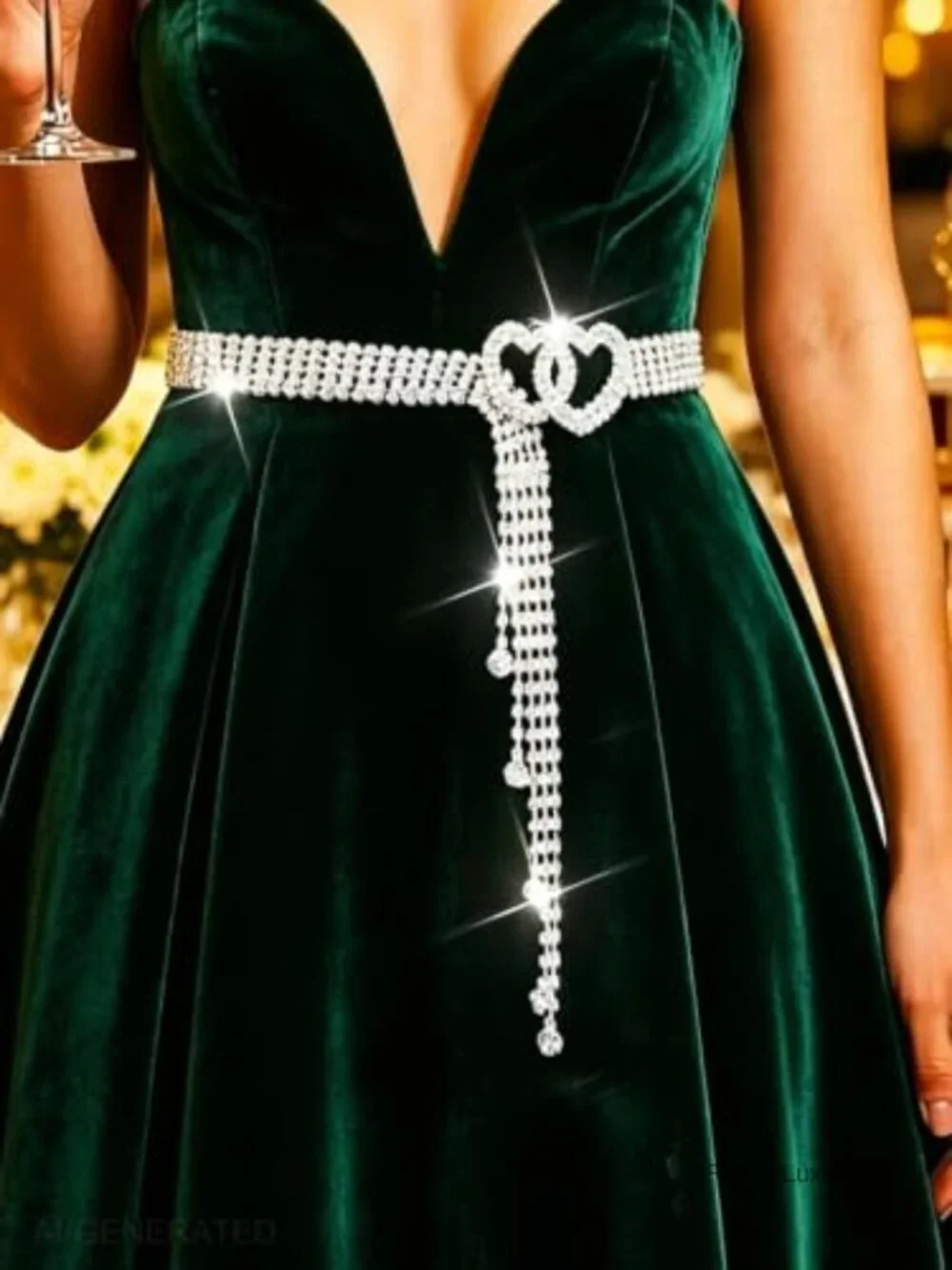 Sparkly Rhinestone Chain Belt Wedding Party Crystal Waist Accessory